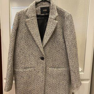 Maje checked wool coat Size 36